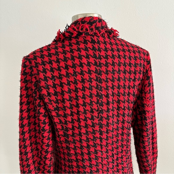 Aqua Cutaway Tweed Blazer Jacket Red/Black L - Picture 5 of 7